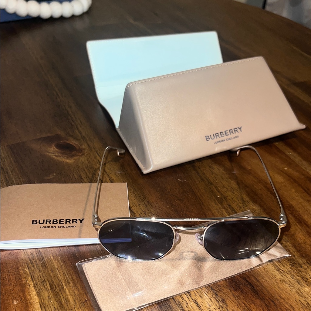 Burberry Black And Silver Sunglasses